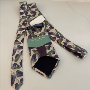 Purple and Green Floral Tie